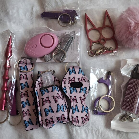 Accessories - 11pc Pink Butterfly Safety Keychain